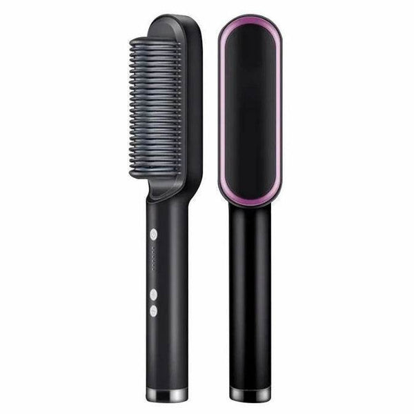 "Fast-Heating Hair Brush Straightener – Perfect for All Hair Types"