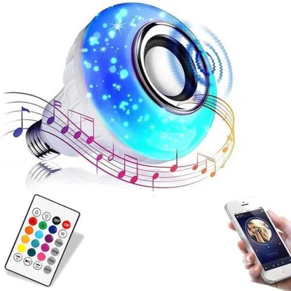 "USB Rechargeable LED Speaker Bulb – Music & Lighting in One"